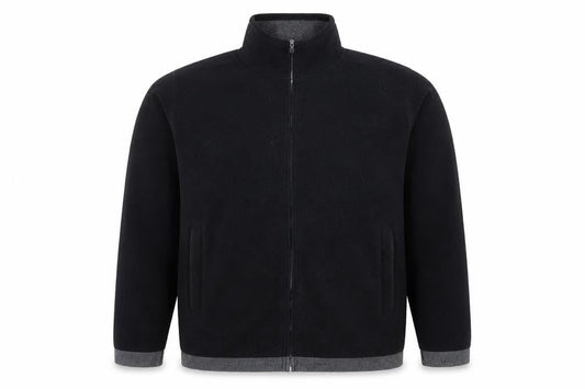 DX Active Men's Black Fleece Full Zip Jacket Size L Regular Fit