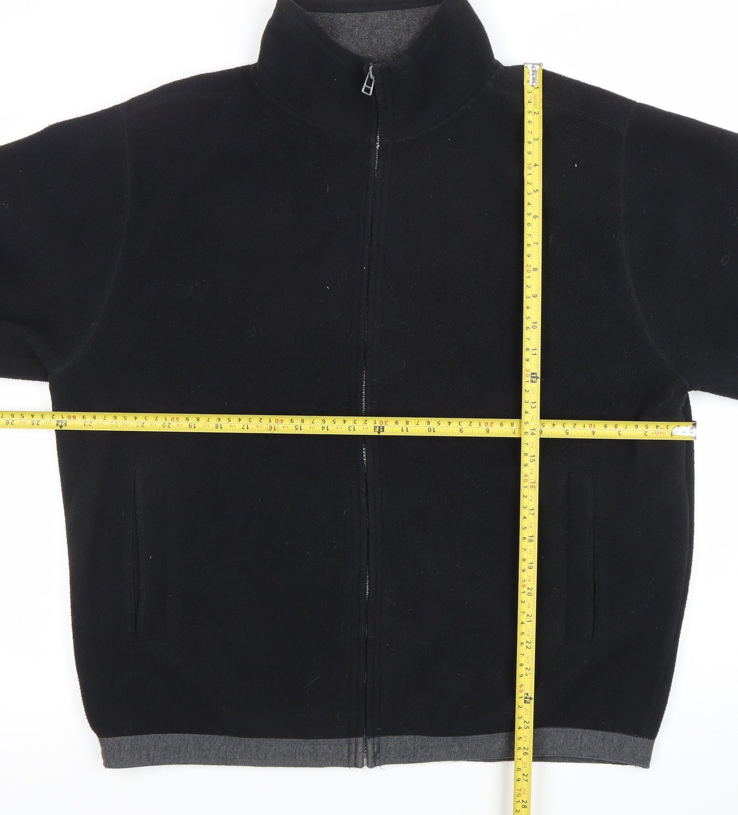 DX Active Men's Black Fleece Full Zip Jacket Size L Regular Fit