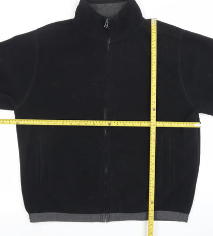 DX Active Men's Black Fleece Full Zip Jacket Size L Regular Fit