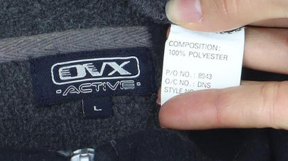 DX Active Men's Black Fleece Full Zip Jacket Size L Regular Fit