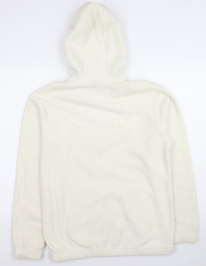 H&M Men’s Ivory Fleece Pullover Hoodie XS Relaxed Fit