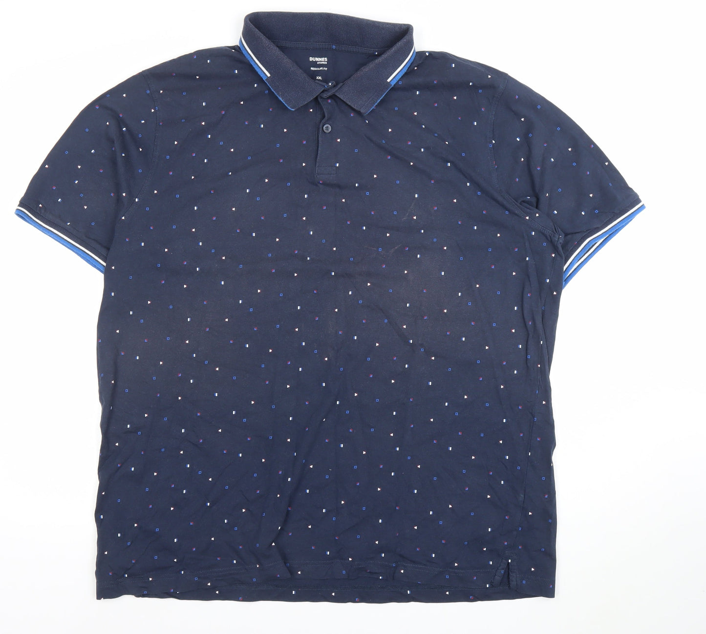 Dunnes Stores Men’s Blue Regular Fit 2XL Cotton Polo Shirt