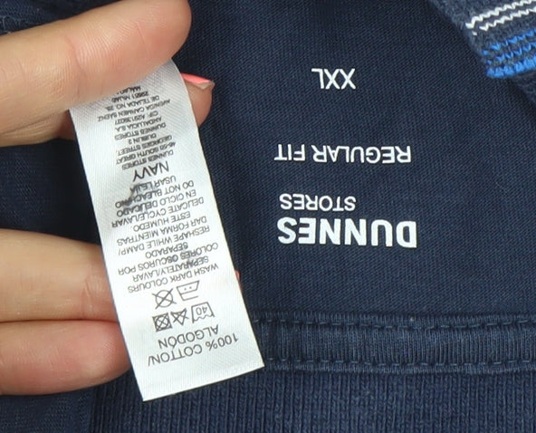 Dunnes Stores Men’s Blue Regular Fit 2XL Cotton Polo Shirt