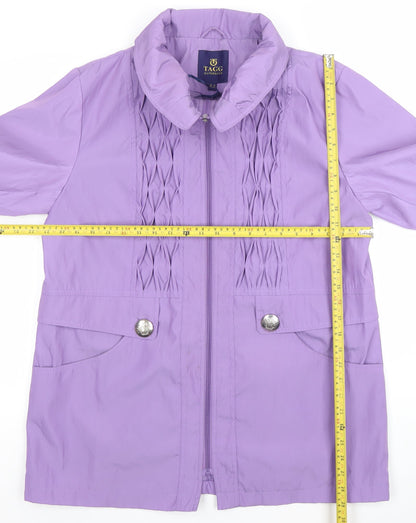 TAGG Womens Purple Mid-Length Rain Jacket Size 16