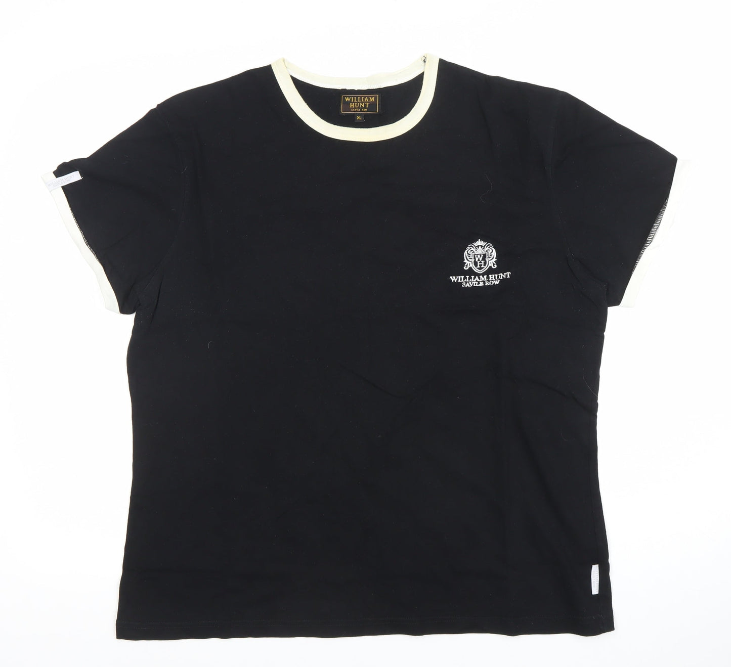 William Hunt Men's Black XL Crew Neck Cotton T-Shirt