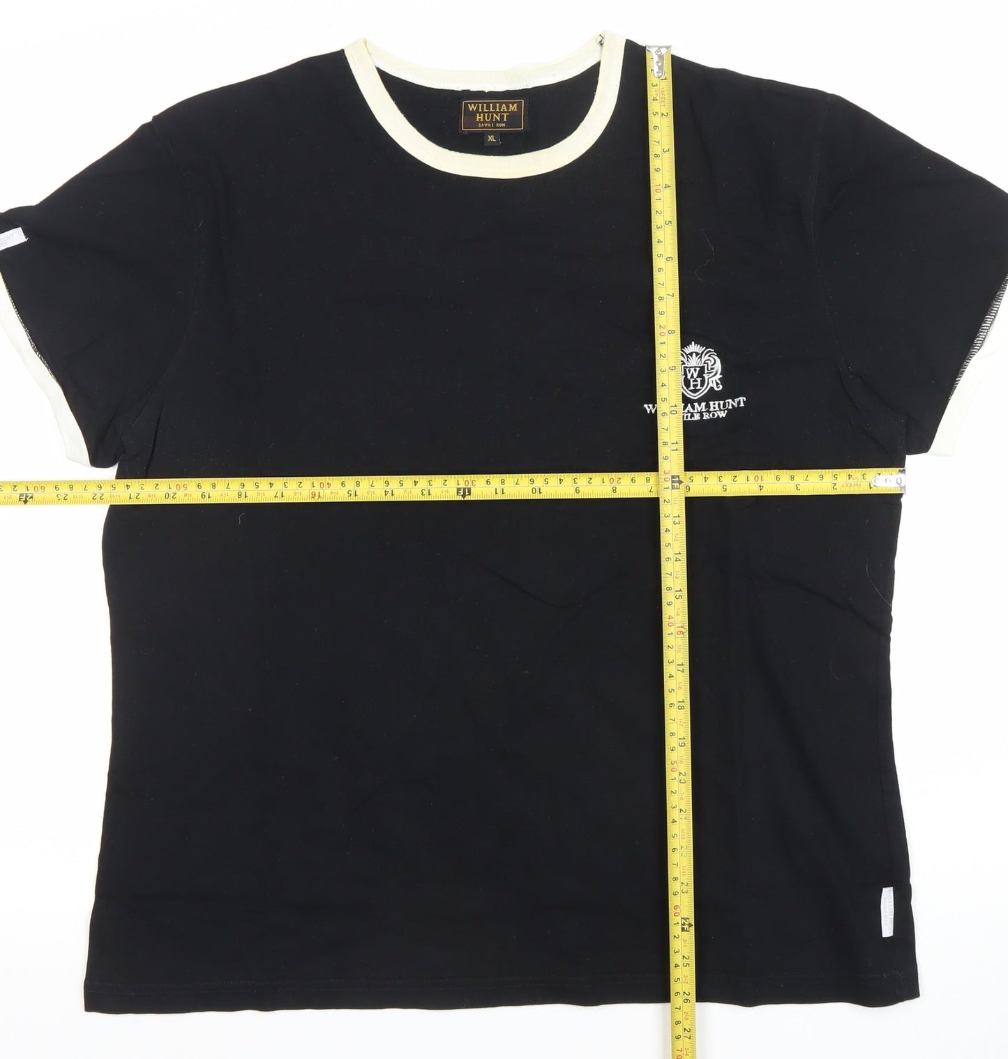 William Hunt Men's Black XL Crew Neck Cotton T-Shirt