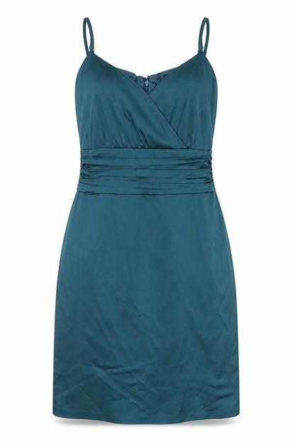 Ivywear Women Blue Satin Bodycon Knee Length Dress Size 12