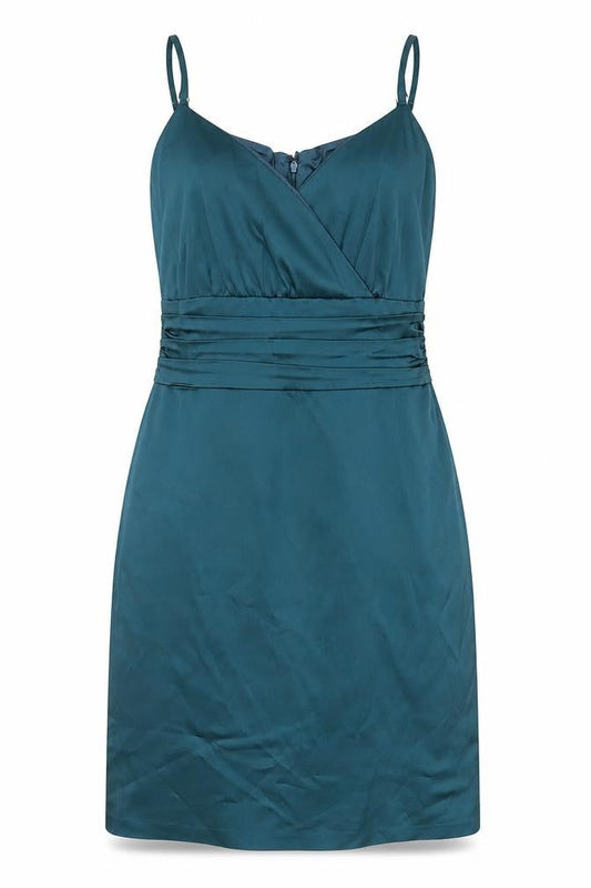 Ivywear Women Blue Satin Bodycon Knee Length Dress Size 12