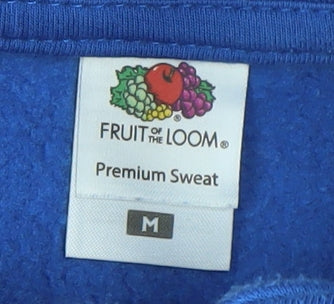 Fruit of the Loom Men's Blue 1/4 Zip Sweatshirt M Regular Fit