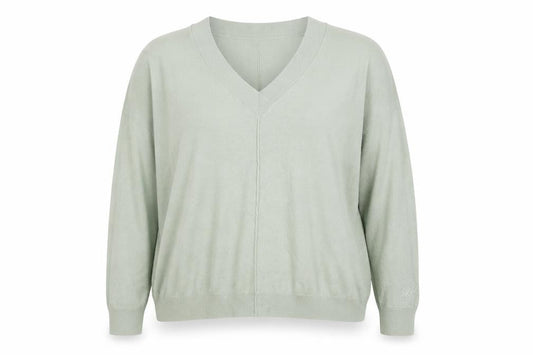 Next Women's Green V-Neck Relaxed Fit Knit Jumper Size 14