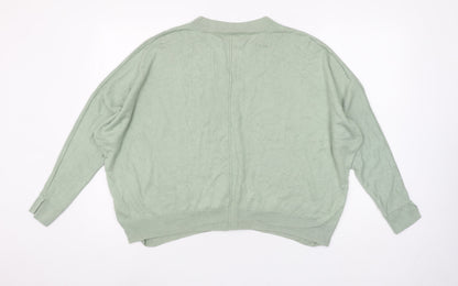 Next Women's Green V-Neck Relaxed Fit Knit Jumper Size 14