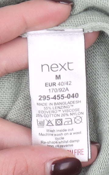 Next Women's Green V-Neck Relaxed Fit Knit Jumper Size 14