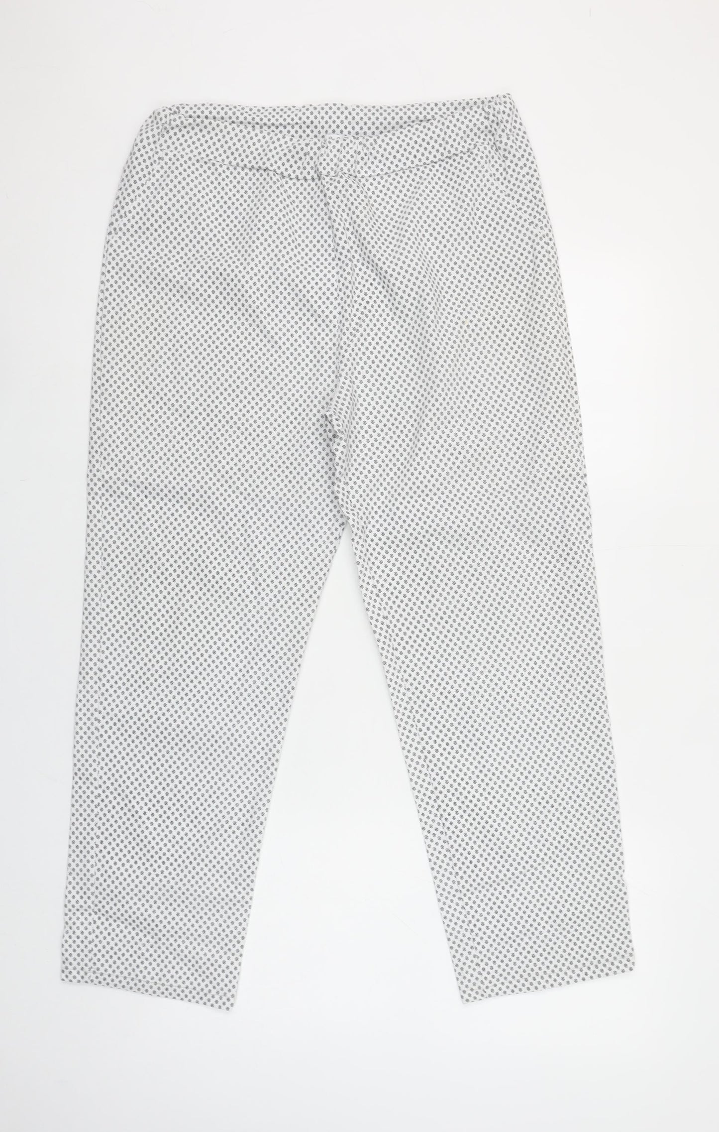 Deck by Decollage Women’s White Patterned Trousers XXL Viscose Blend