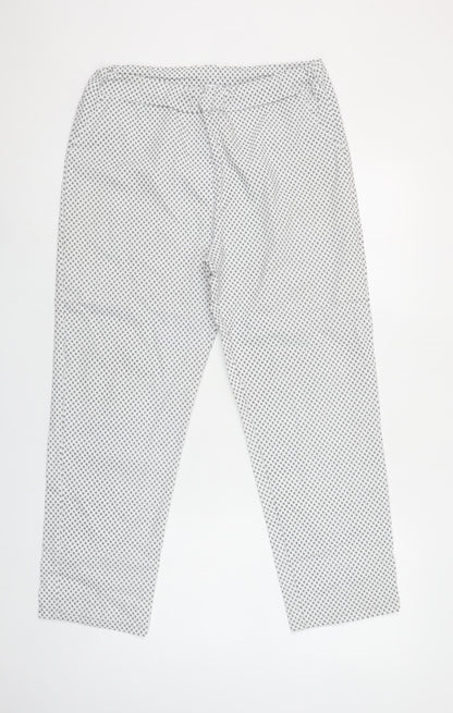 Deck by Decollage Women’s White Patterned Trousers XXL Viscose Blend
