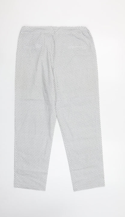 Deck by Decollage Women’s White Patterned Trousers XXL Viscose Blend