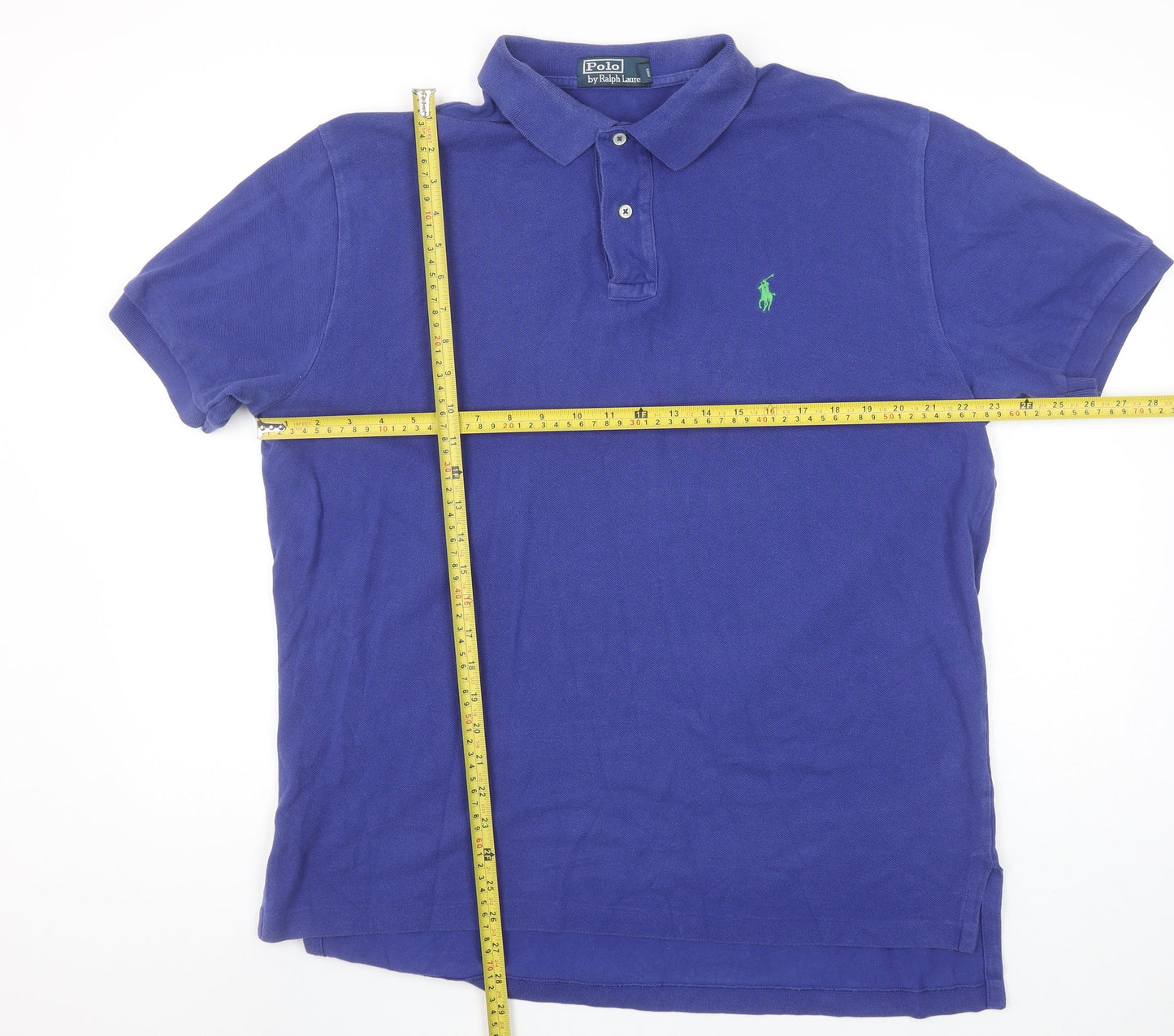 Ralph Lauren Men's Blue Cotton Polo Shirt Size L Classic Fit