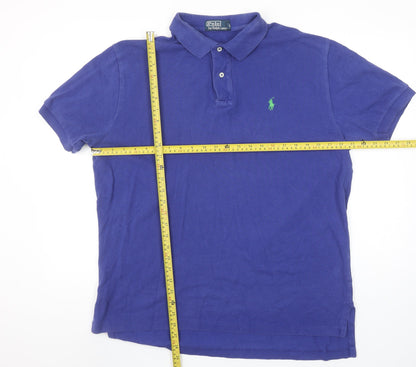 Ralph Lauren Men's Blue Cotton Polo Shirt Size L Classic Fit