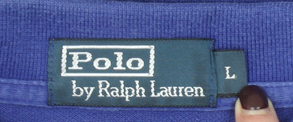 Ralph Lauren Men's Blue Cotton Polo Shirt Size L Classic Fit
