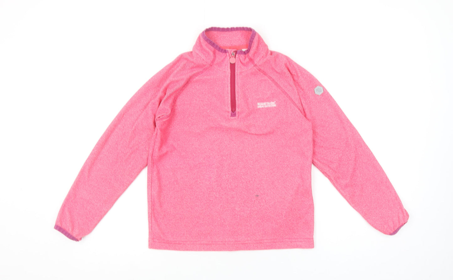 Regatta Girls Pink Fleece 1/2 Zip Sweatshirt 9-10 Years Outdoor Pullover