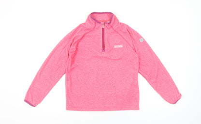 Regatta Girls Pink Fleece 1/2 Zip Sweatshirt 9-10 Years Outdoor Pullover