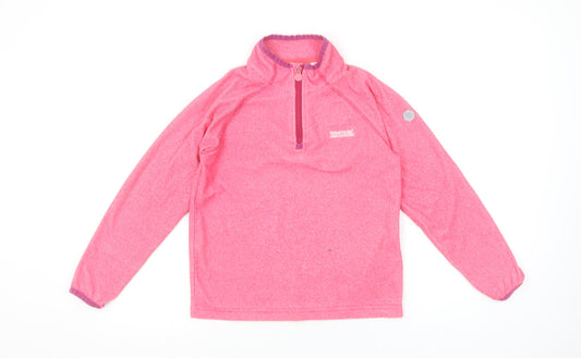 Regatta Girls Pink Fleece 1/2 Zip Sweatshirt 9-10 Years Outdoor Pullover