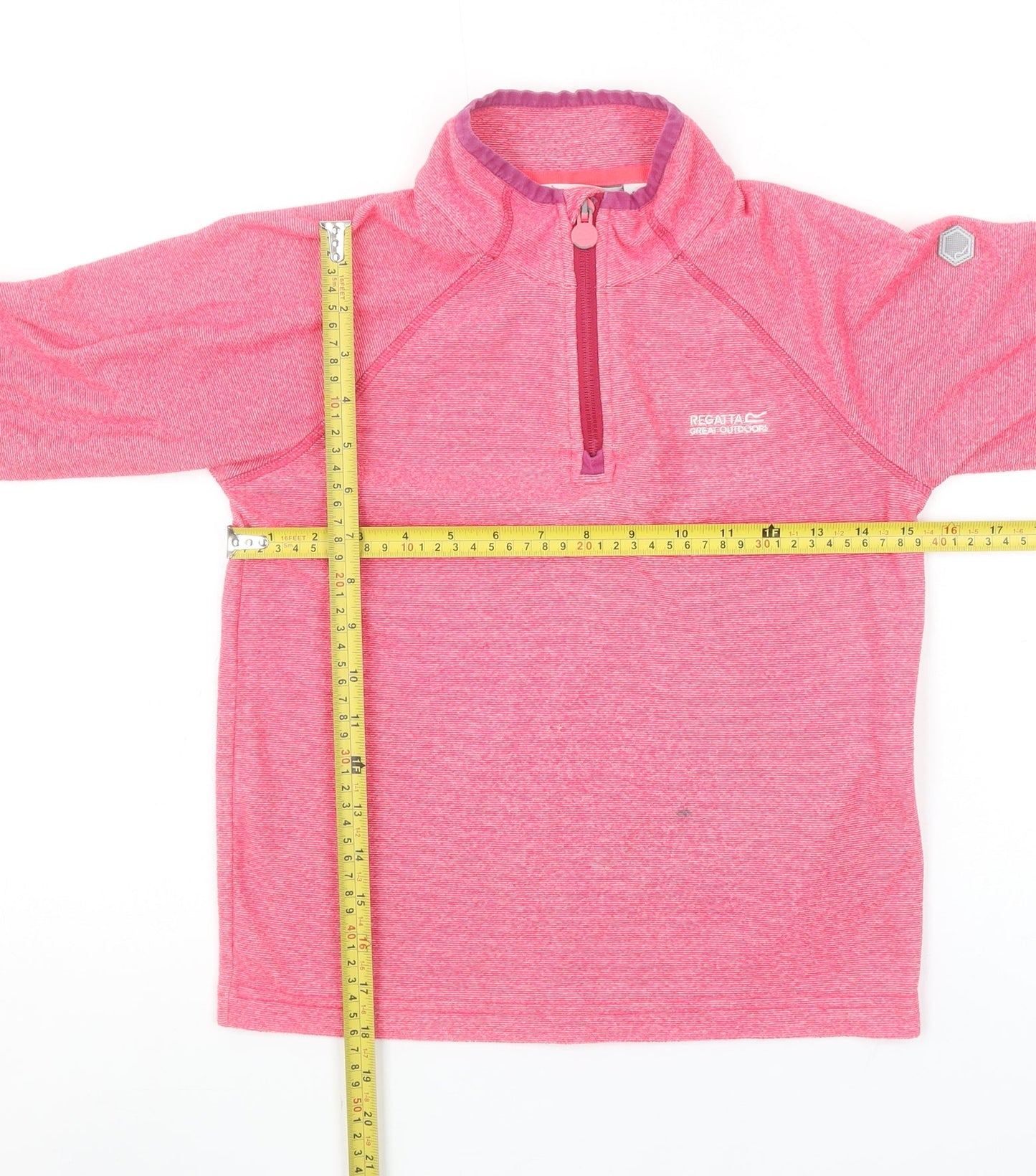 Regatta Girls Pink Fleece 1/2 Zip Sweatshirt 9-10 Years Outdoor Pullover