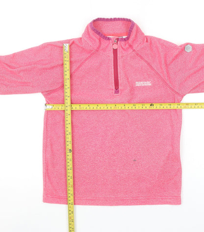 Regatta Girls Pink Fleece 1/2 Zip Sweatshirt 9-10 Years Outdoor Pullover