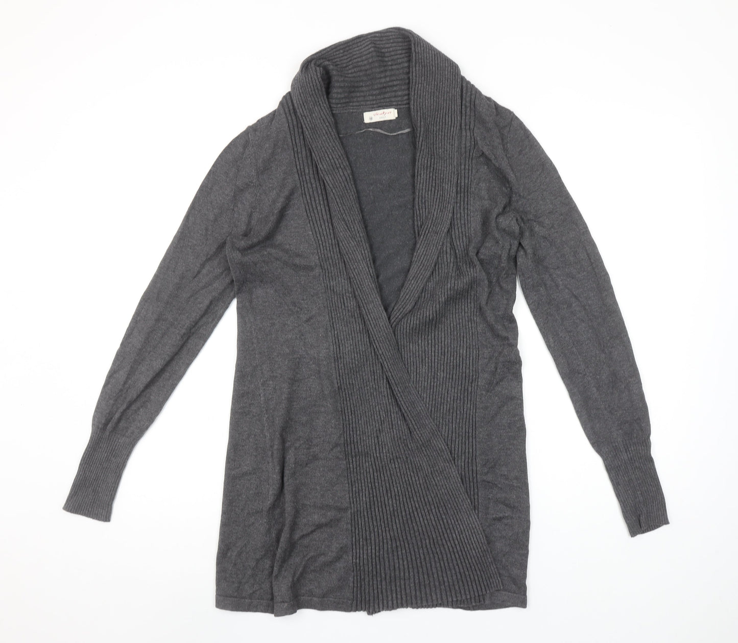 Jackpot Daily Women Grey Knit Cardigan Small Long Sleeve Wrap Style