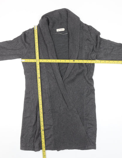 Jackpot Daily Women Grey Knit Cardigan Small Long Sleeve Wrap Style