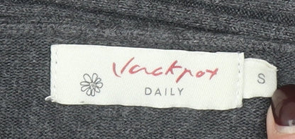 Jackpot Daily Women Grey Knit Cardigan Small Long Sleeve Wrap Style