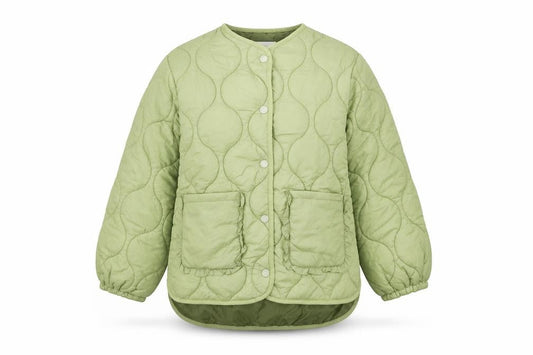 Leigh Tucker Willow Girls Green Quilted Ruffle Jacket 8-9 Years