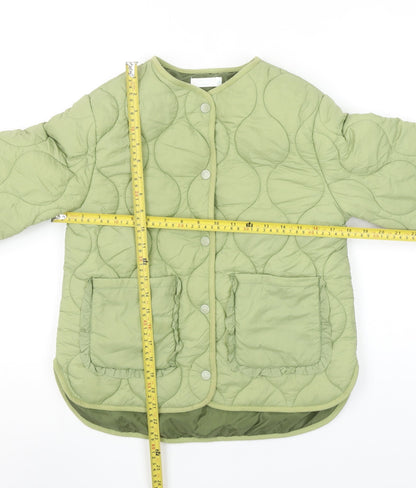Leigh Tucker Willow Girls Green Quilted Ruffle Jacket 8-9 Years