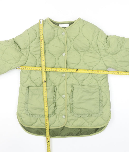 Leigh Tucker Willow Girls Green Quilted Ruffle Jacket 8-9 Years
