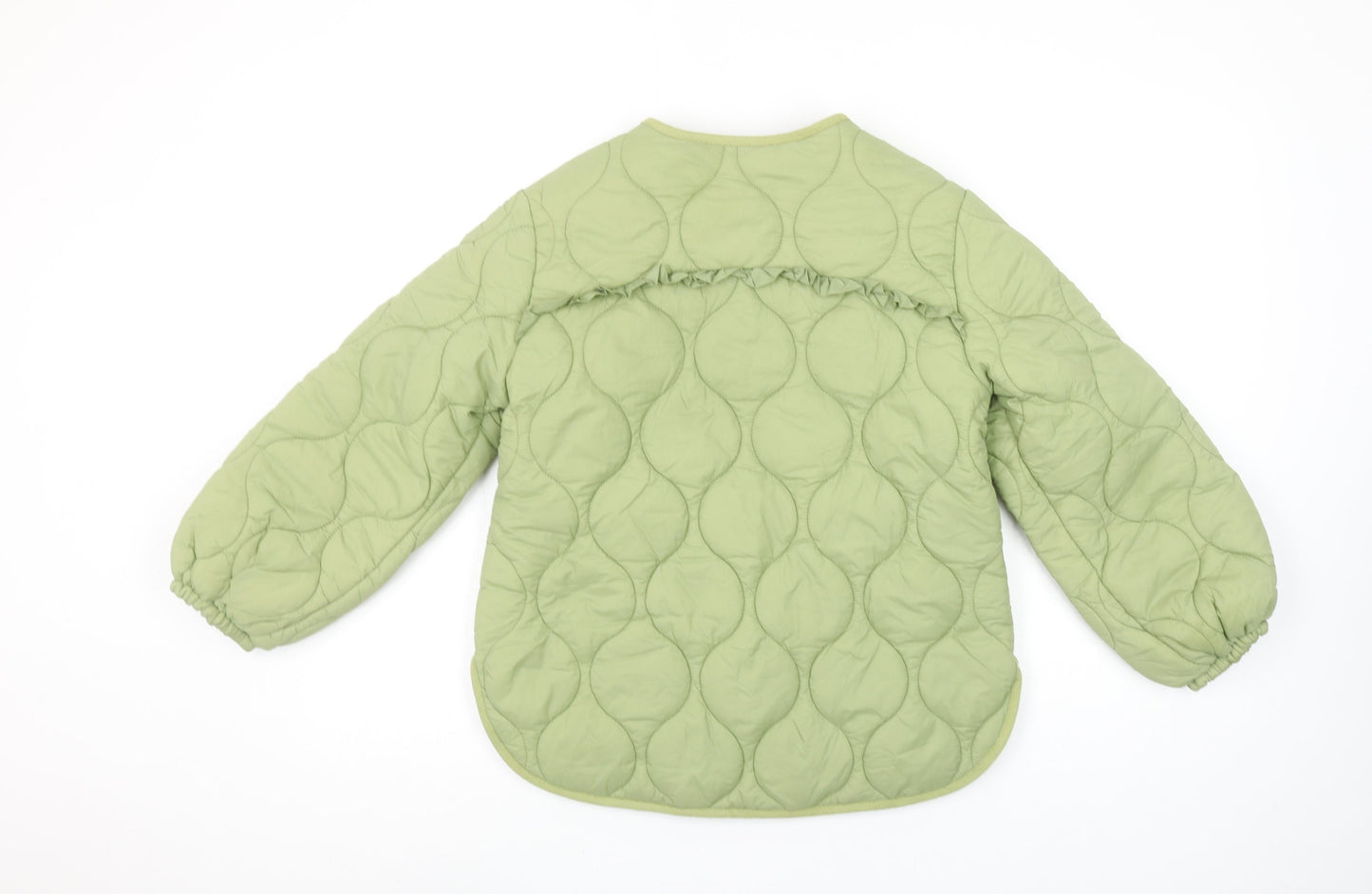 Leigh Tucker Willow Girls Green Quilted Ruffle Jacket 8-9 Years