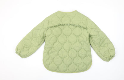 Leigh Tucker Willow Girls Green Quilted Ruffle Jacket 8-9 Years