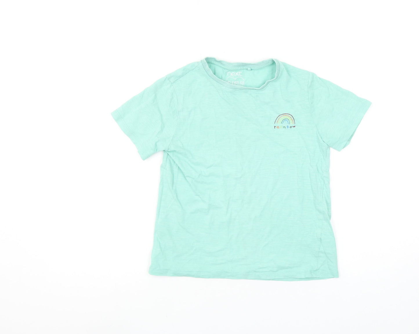 Next Girls 9 Years Green Rainbow Embroidered Cotton Short Sleeve T-Shirt