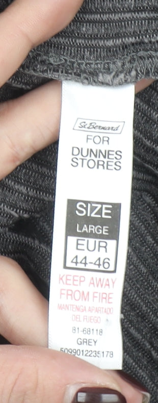 Dunnes Stores Women’s Grey Mock Neck 3/4 Sleeve Velvet Top Size L