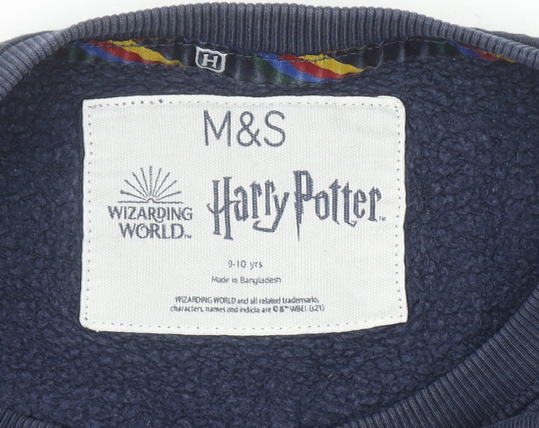 Marks and Spencer Girls Navy Harry Potter Hogwarts Sweatshirt 9-10 Years