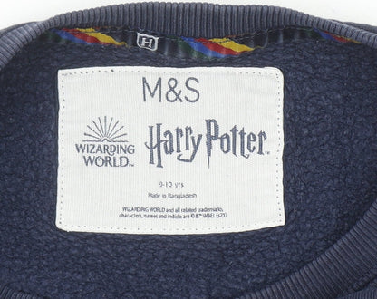 Marks and Spencer Girls Navy Harry Potter Hogwarts Sweatshirt 9-10 Years