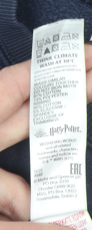 Marks and Spencer Girls Navy Harry Potter Hogwarts Sweatshirt 9-10 Years