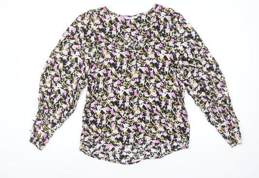 ONLY Womens Multicoloured Floral Viscose V-Neck Blouse M