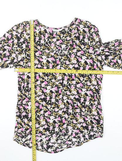 ONLY Womens Multicoloured Floral Viscose V-Neck Blouse M
