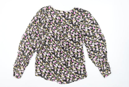 ONLY Womens Multicoloured Floral Viscose V-Neck Blouse M