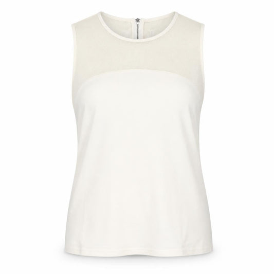 Karen Millen Women's Ivory Sleeveless Crew Neck Top Size 16