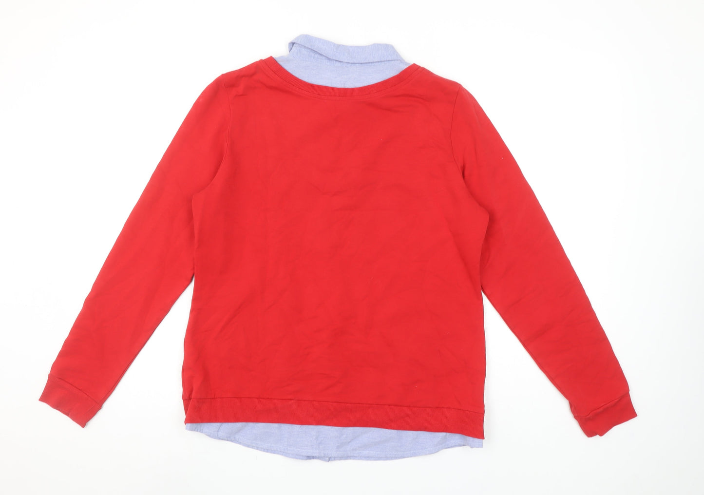 Twist Women Red Collared Polo Style Long Sleeve Top Size 14