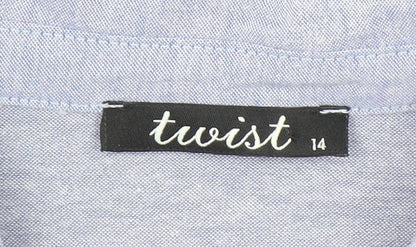 Twist Women Red Collared Polo Style Long Sleeve Top Size 14