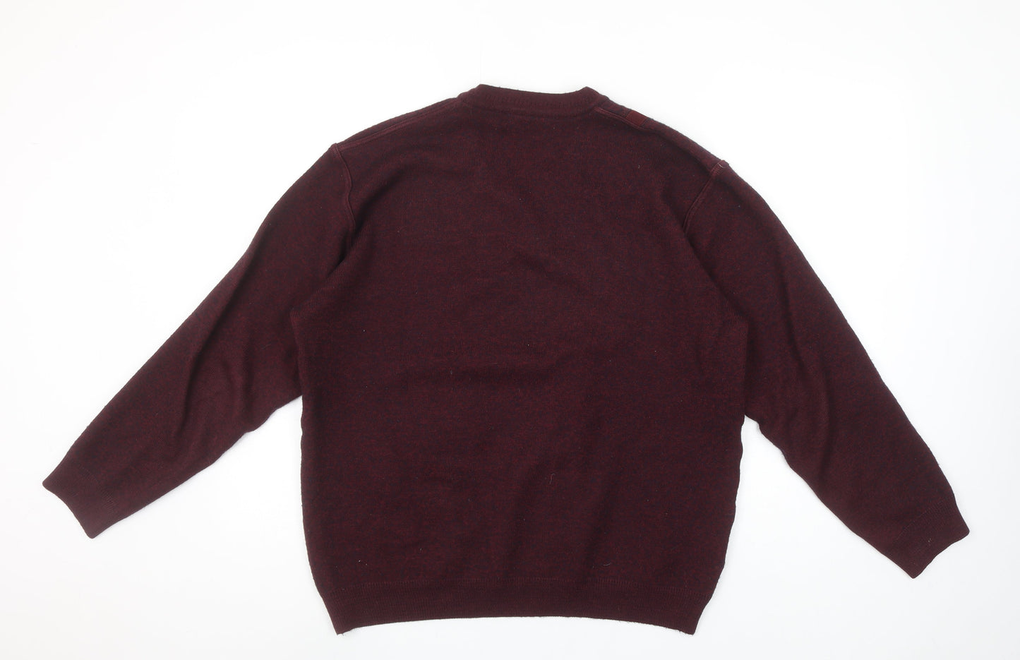 Franco Bencini Mens Red XL V-Neck Wool Blend Jumper