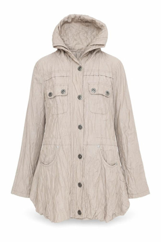 New Look Women’s Beige Hooded Parka Jacket Size 10 Cotton Blend