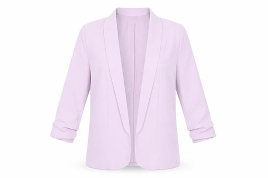 PIECES Women Purple Regular Fit 3/4 Sleeve Lined Blazer Jacket Size S