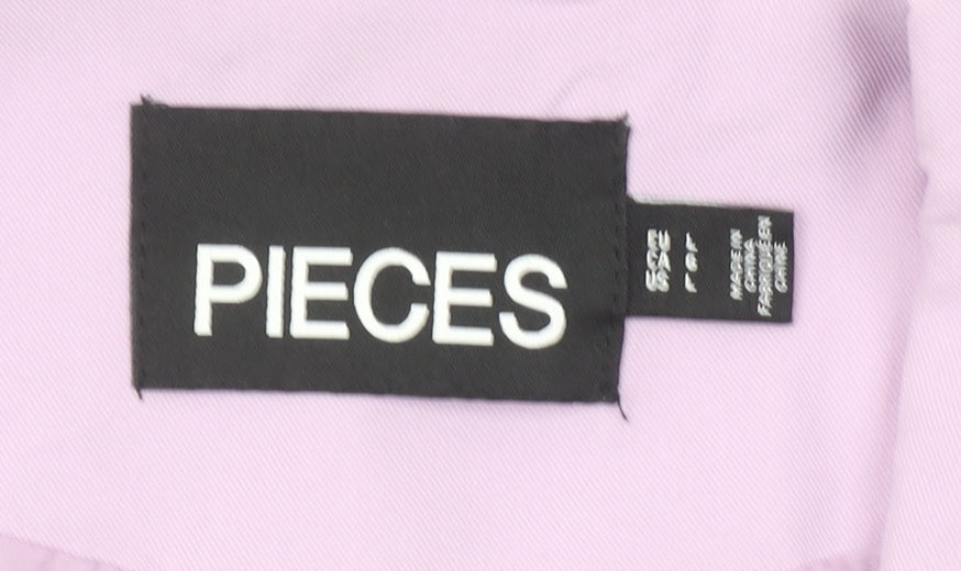 PIECES Women Purple Regular Fit 3/4 Sleeve Lined Blazer Jacket Size S